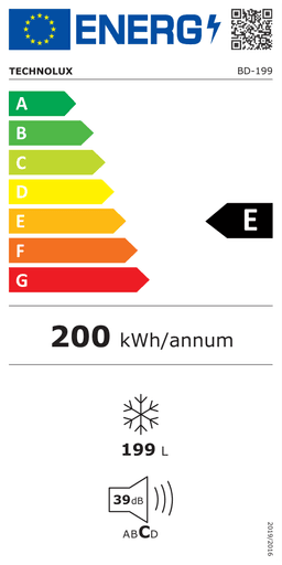 Etiqueta energética oficial de Technolux BD-199