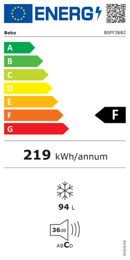 Etiqueta energética oficial de Beko BSFF3682