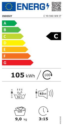 Etiqueta energética oficial de Indesit C YD 94D WW IT