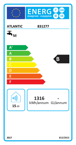 Etiqueta energética oficial de Atlantic 831277