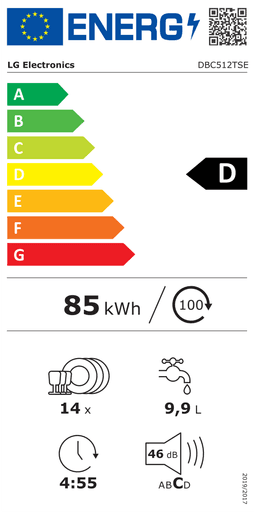 Etiqueta energética oficial de LG DBC512TSE