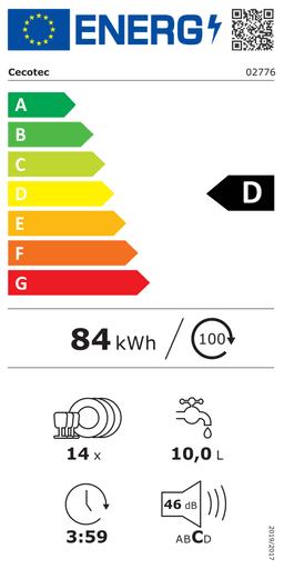 Etiqueta energética oficial de Cecotec 02776