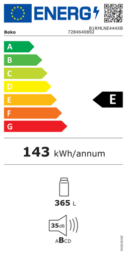 Etiqueta energética oficial de Beko B1RMLNE444XB 7284640892