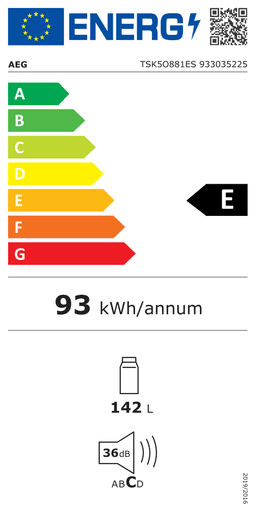 Etiqueta energética oficial de AEG TSK5O881ES 933035225