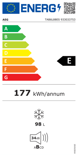 Etiqueta energética oficial de AEG TAB6L88ES 933033753