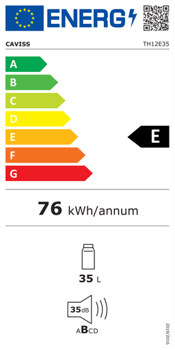Etiqueta energética oficial de Caviss TH12E35