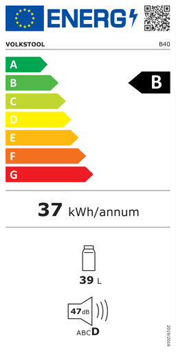 Etiqueta energética oficial de Volkstool B40
