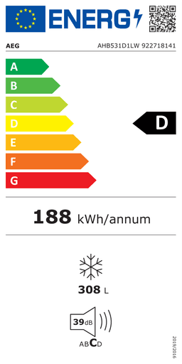 Etiqueta energética oficial de AEG AHB531D1LW 922718141