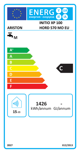 Etiqueta energética oficial de Ariston INITIO XP 100 HORD 570 MO EU 3000758