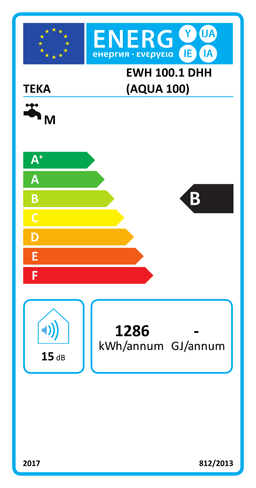 Etiqueta energética oficial de Teka EWH 100.1 DHH (AQUA 100)