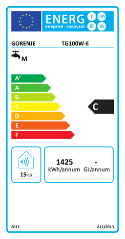 Etiqueta energética oficial de Gorenje TG100W-E