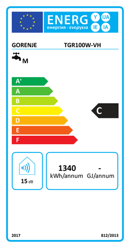 Etiqueta energética oficial de Gorenje TGR100W-VH